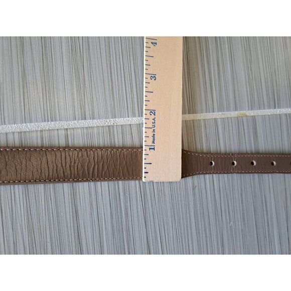 Justin Top Grain Cowhide Belt W/Silver Brown Scalloped Buckle Size 32 Women's - Picture 8 of 10